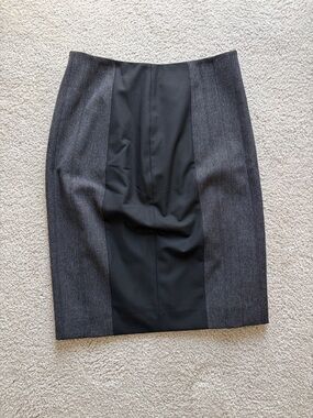 Classic Two-Tone Pencil Skirt in Black and Charcoal high waisted